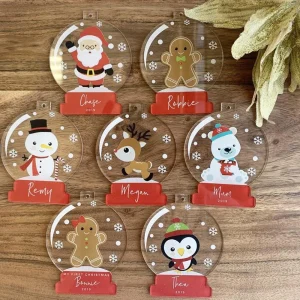 Personalised Snow Globe Acrylic Christmas Tree Decoration