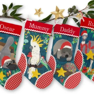 Australian Animal Christmas Stocking - Platypus, Cockatoo, Wombat or Emu