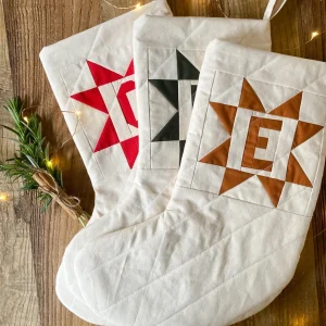 Quilted Patchwork Star Personalised Christmas Stocking