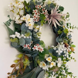 Australian Native Winter Snow Faux Flower Christmas Wreath