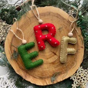 Personalised Felt Initial Christmas Ornament