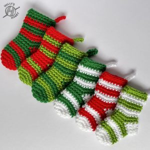 Mini Crochet Christmas Stocking Ornaments