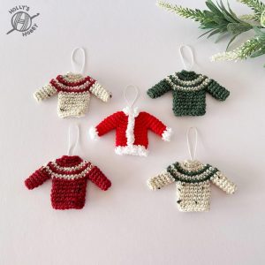 Mini Crochet Christmas Sweater Ornament