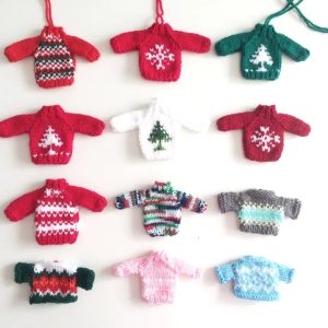 Handknitted Mini Christmas Jumper Tree Decoration - Multiple Designs