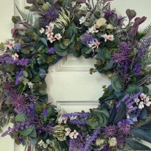 Handcrafted Australian Native Purple & White Faux Flora Christmas Wreath