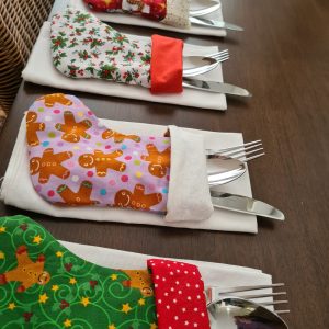 Mini Santa Stocking Lolly Bags & Table Decor