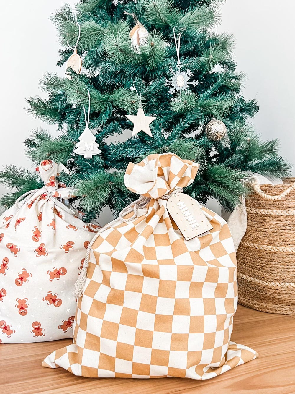 Santa Sack - Mustard Check - Australian Made