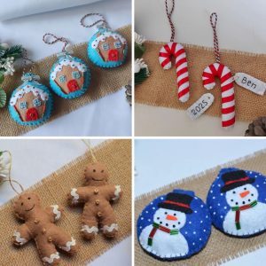 Handmade Felt Classic Christmas Ornament - Assorted Designs