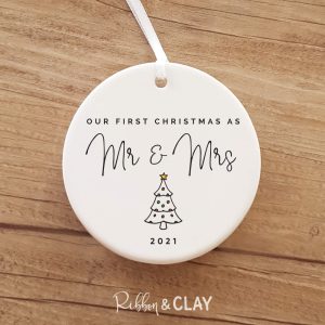 "Our First Christmas as Mr & Mrs" Personalised Ornament