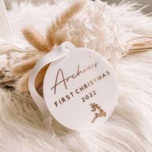 Personalised First Christmas Bauble Acrylic