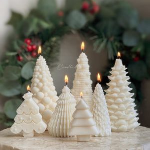 Handmade Christmas Tree Soy Wax Candles Holiday Decor