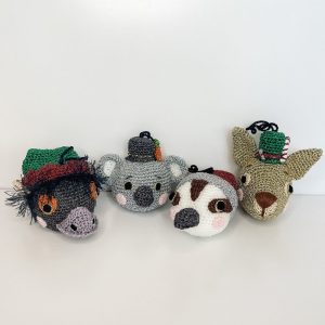 Crochet Amigurumi Australian Animal Christmas Baubles, Set of 4