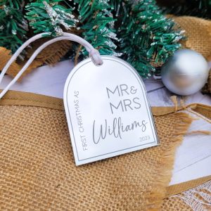 "First Christmas as Mr & Mrs" Arch Tree Decoration