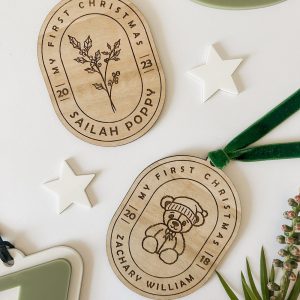 "My First Christmas" Personalised Ornament Eucalyptus Plywood