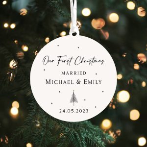 "Our First Christmas Married" Personalised Ornament