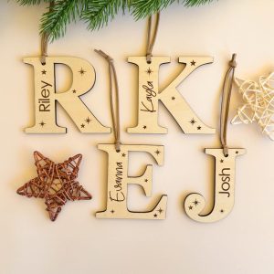 Personalised Initial Christmas Ornament or Stocking Tag