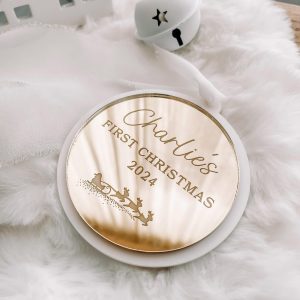 Santa's Sleigh Personalised "My First Christmas" Acrylic Ornament