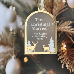 Personalised "First Christmas Married" Christmas Tree Decoration
