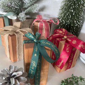 Wooden Present Christmas Table Decorations