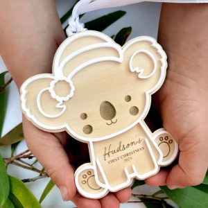 Personalised Australian Koala Baby's First Christmas Ornament