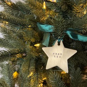 Personalised Hand Stamped Brass Christmas Star Ornament