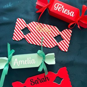 Personalised Christmas Lolly Boxes with Ribbon Ties