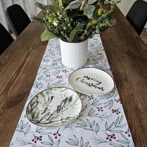 Holly Berry Christmas Table Fabric Runner