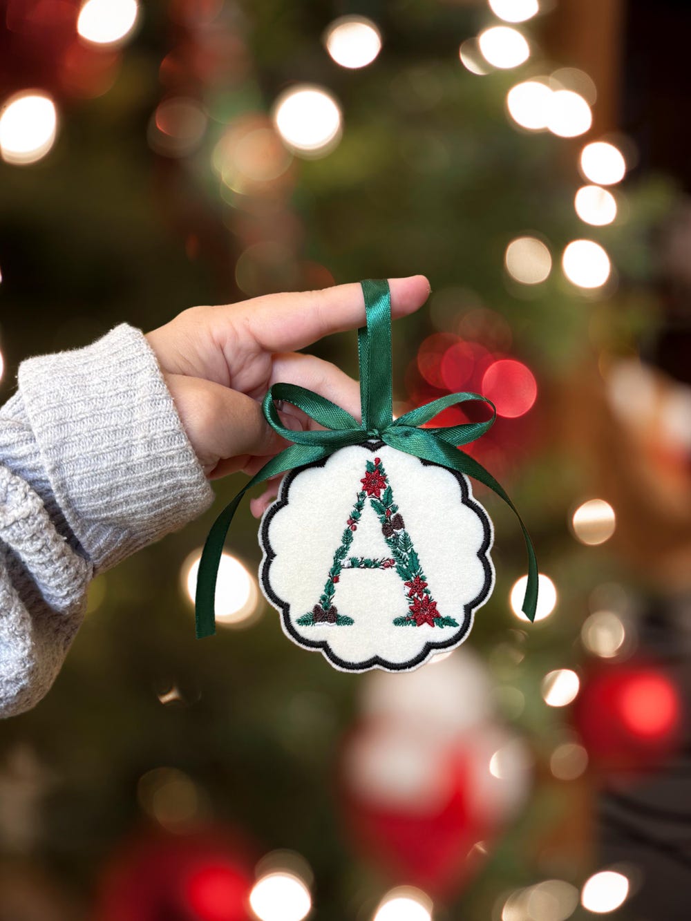 Personalised Embroidered Felt Christmas Tree Ornament