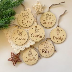 Personalised Christmas Ornament with Classic Holiday Motifs