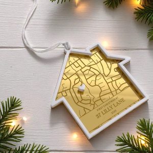 "First Christmas At" New Home Map Christmas Ornament with Personalised Address