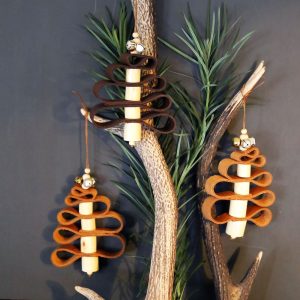 Artisan Made Leather Christmas Tree Ornaments