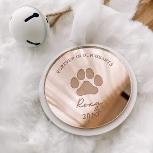 Personalised Pet Memorial Christmas Acrylic Bauble "Forever in Our Hearts"