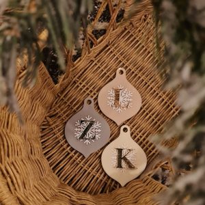 Personalised Mirrored Initial Christmas Ornament