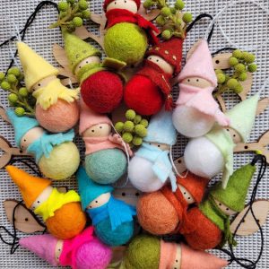 Felt Woodland Family Christmas Decoration Set of 3