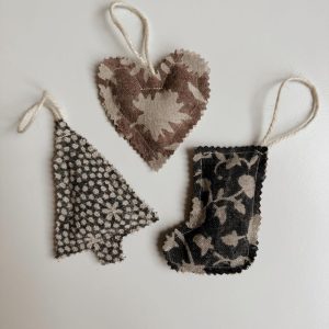 Hand Block-Printed Fabric Christmas Ornament