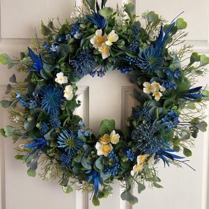 Handcrafted Blue Everlasting Christmas Wreath