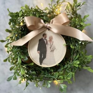Personalised Family Photo Fabric Hoop Ornament