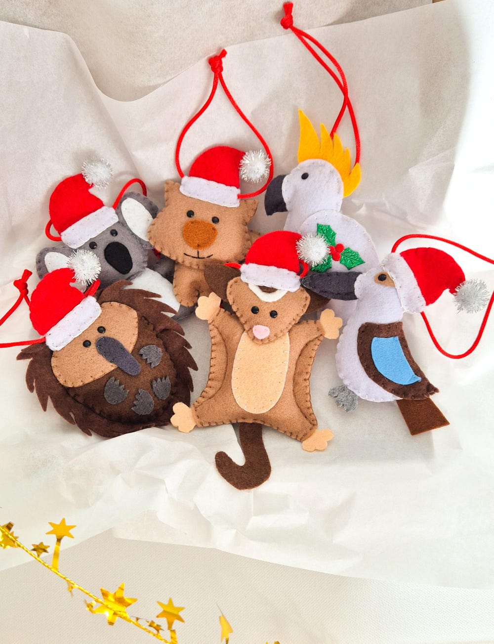 Handmade Felt Australian Animal Christmas Decorations