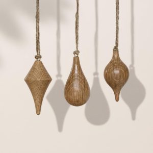 Handmade Timber Icicle Christmas Ornaments Set of 3