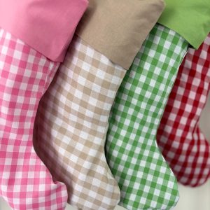 Gingham Christmas Stocking - Assorted Colours
