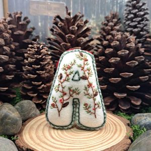 Hand Embroidered Custom Letter Christmas Ornament